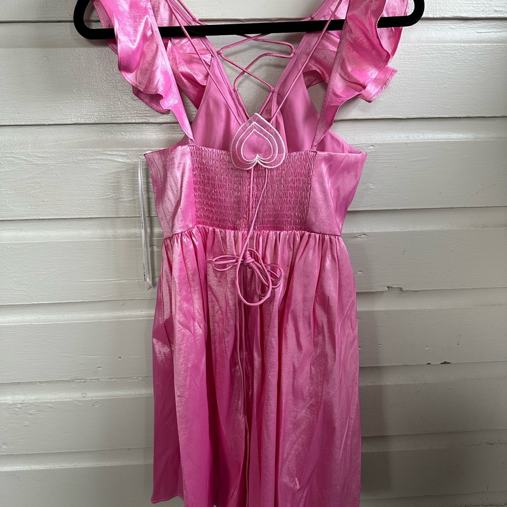 For love & lemons Pink Lace-Up Mini Dress - Picture 5 of 6